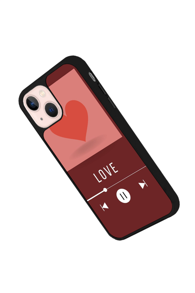 iPhone 13 Mini Uyumlu Kalp Love Tasarımlı Glossy Premium Kılıf