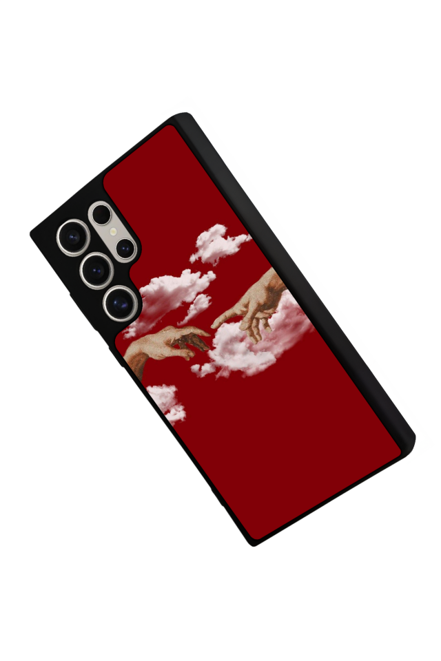 Samsung Galaxy S23 Ultra Uyumlu Kirmizi Tasarımlı Glossy Premium Kılıf