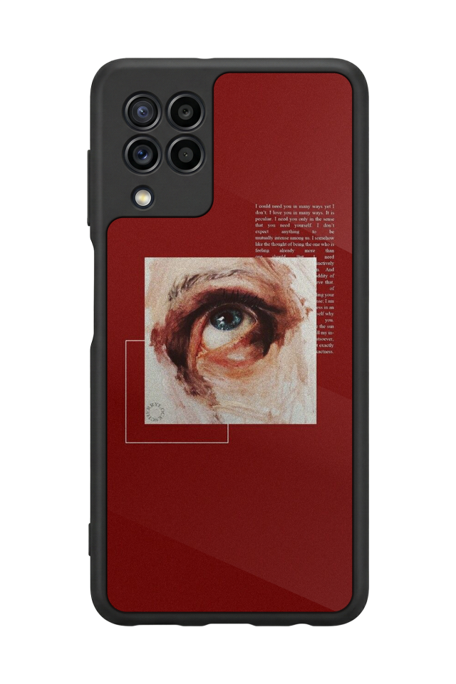 Samsung Galaxy M22 Uyumlu Kirmizi Tasarımlı Glossy Premium Kılıf