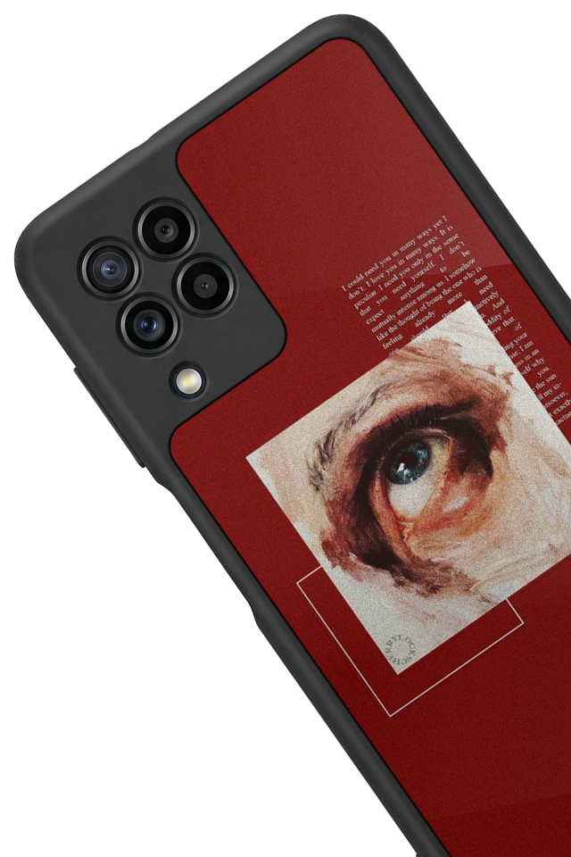 Samsung Galaxy M22 Uyumlu Kirmizi Tasarımlı Glossy Premium Kılıf