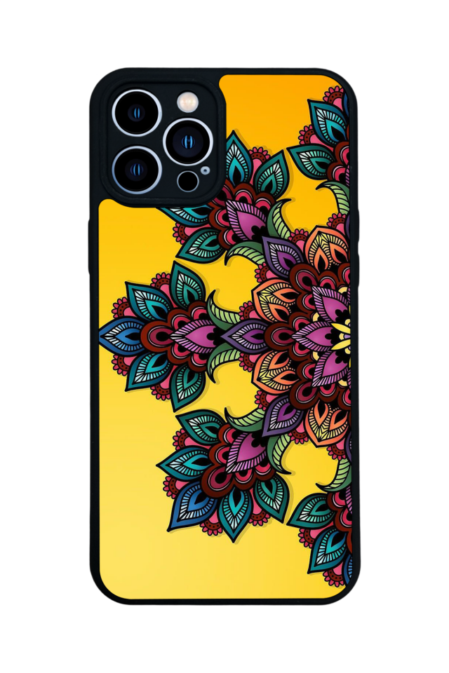 iPhone 12 Pro Max Uyumlu Mandala Tasarımlı Glossy Premium Kılıf