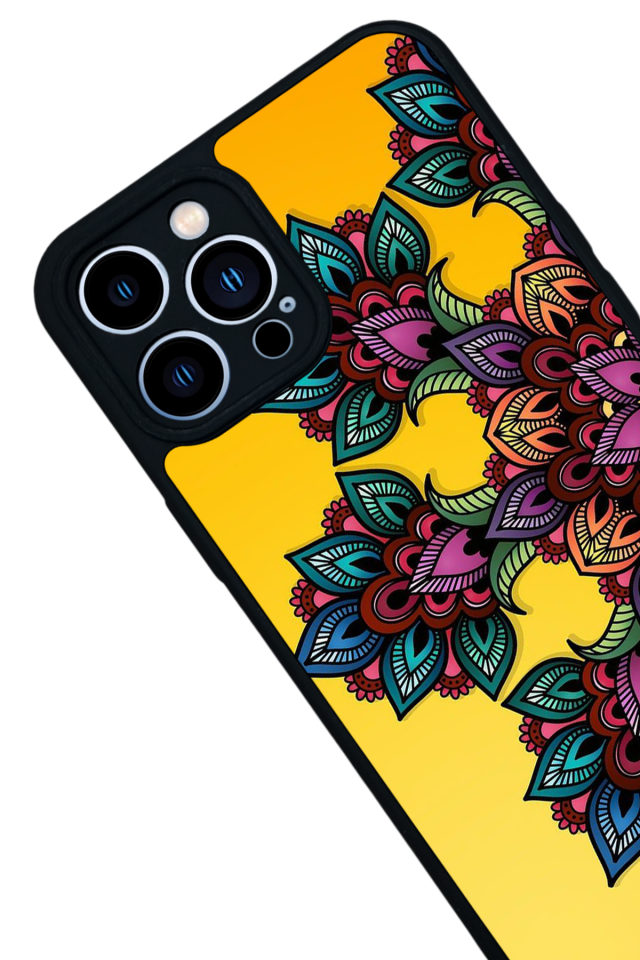 iPhone 12 Pro Max Uyumlu Mandala Tasarımlı Glossy Premium Kılıf