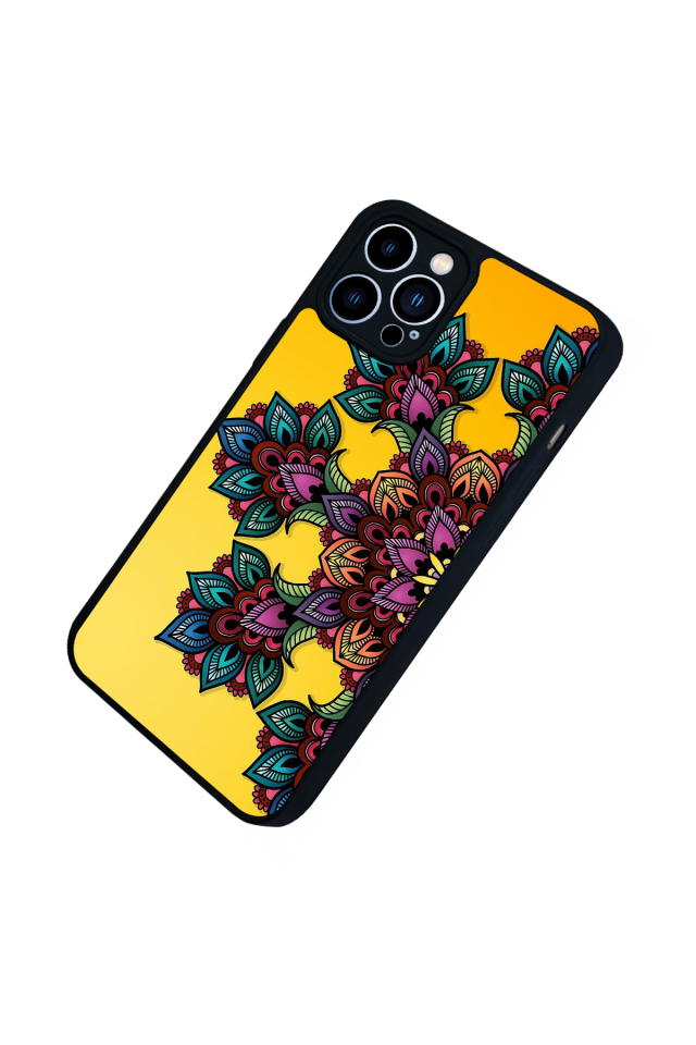 iPhone 12 Pro Max Uyumlu Mandala Tasarımlı Glossy Premium Kılıf