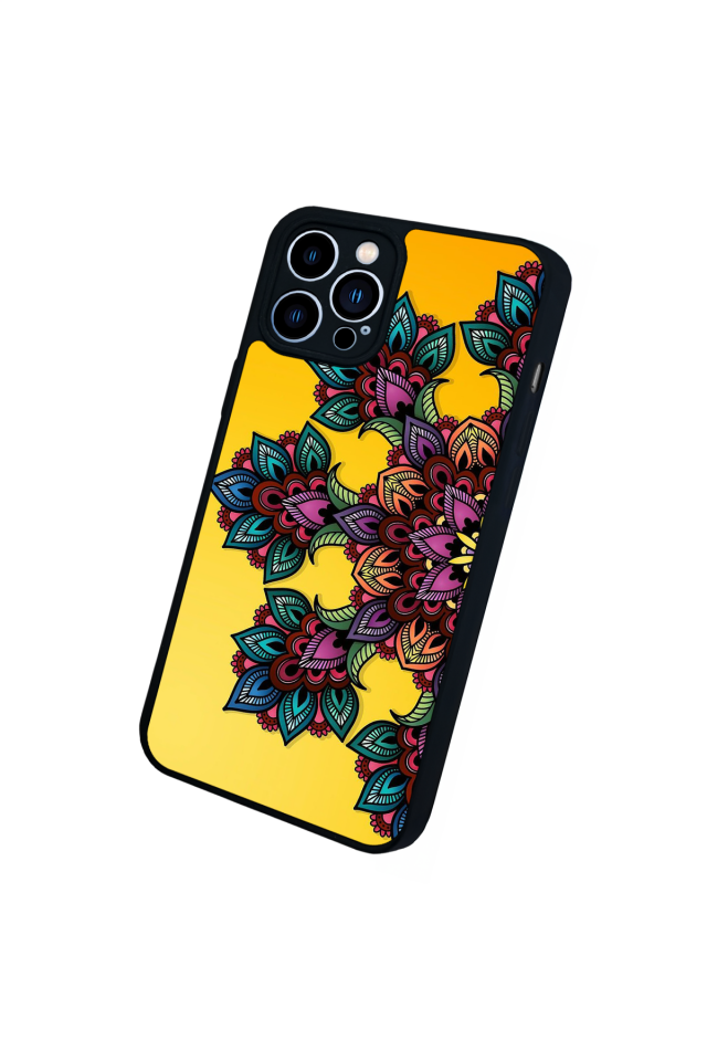 iPhone 12 Pro Max Uyumlu Mandala Tasarımlı Glossy Premium Kılıf