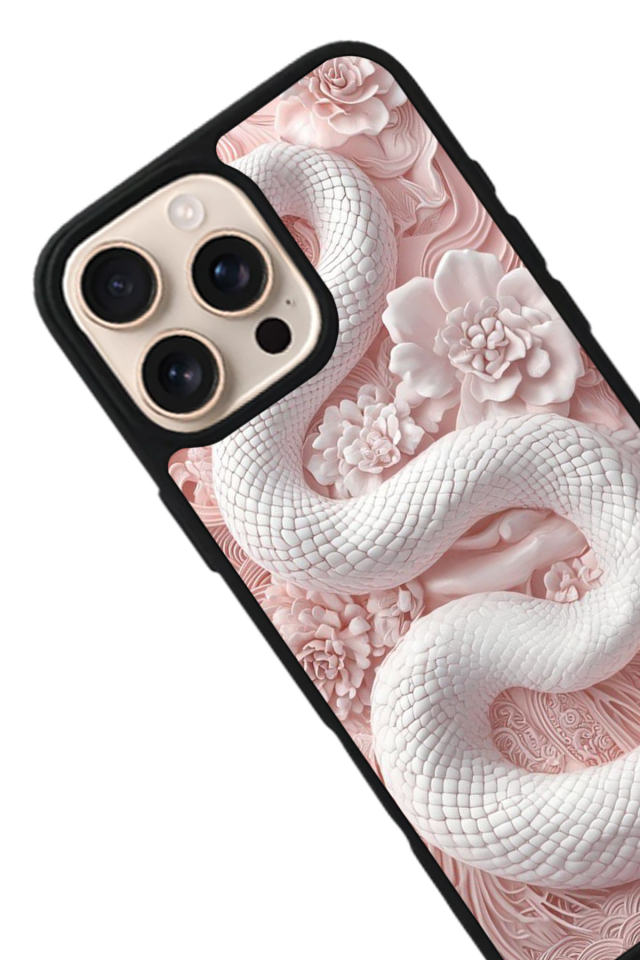 iPhone 15 Pro Uyumlu Yılan Tasarımlı Glossy Premium Kılıf