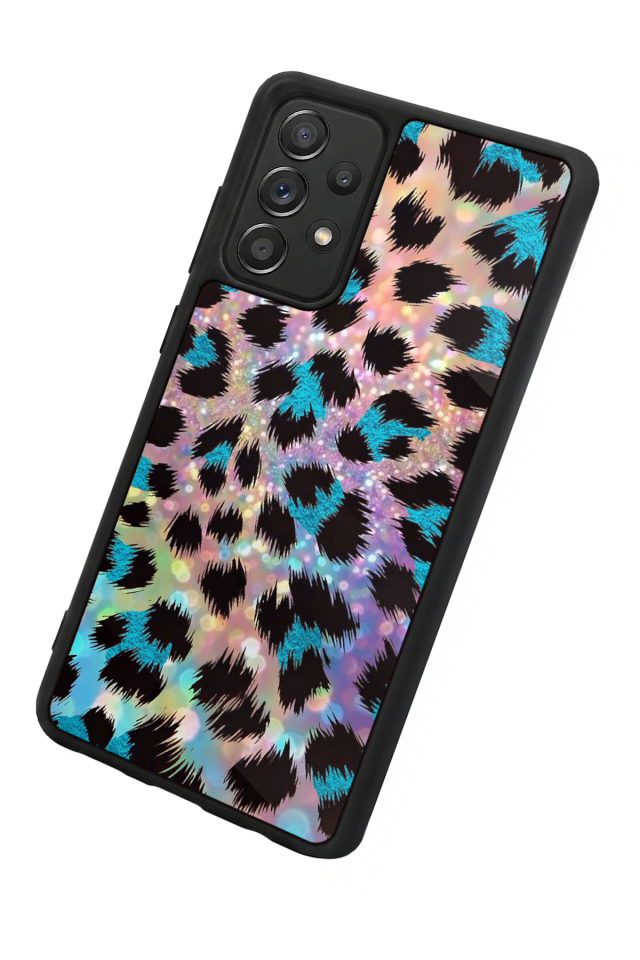 Samsung Galaxy A72 Uyumlu Hologram Leopar Tasarımlı Glossy Premium Kılıf
