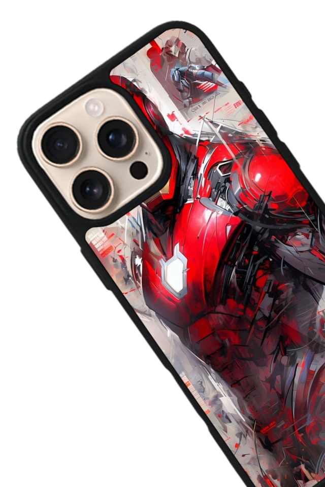 iPhone 15 Pro Uyumlu Iron Man ( Demir Adam ) Tasarımlı Glossy Premium Kılıf