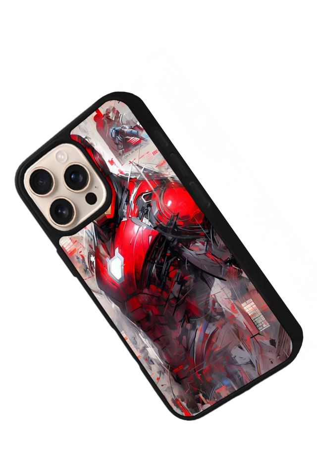 iPhone 15 Pro Uyumlu Iron Man ( Demir Adam ) Tasarımlı Glossy Premium Kılıf