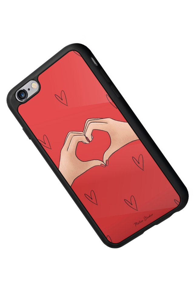 iPhone 6 Plus Uyumlu Kalp Love Tasarımlı Glossy Premium Kılıf