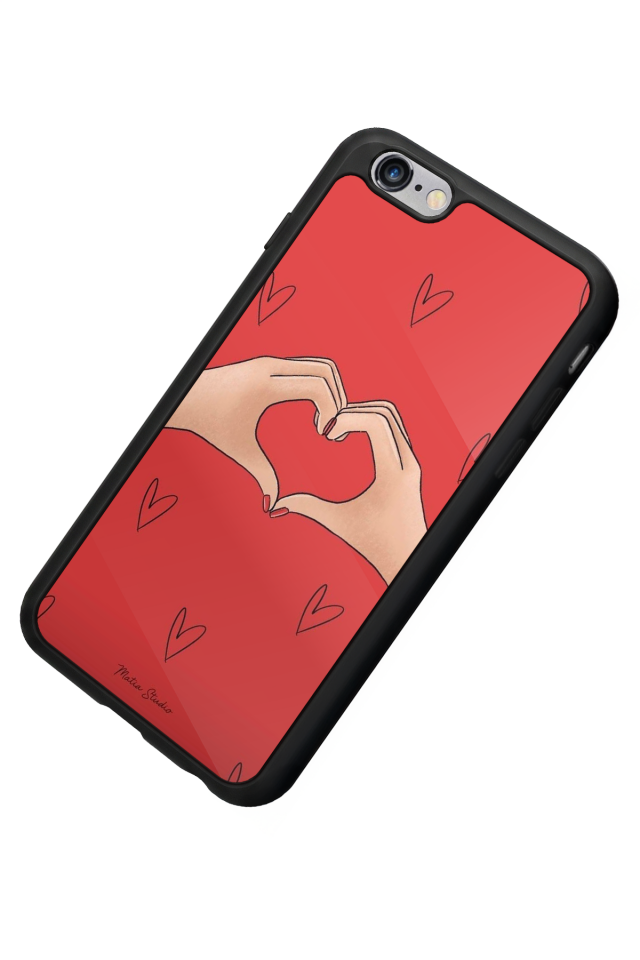 iPhone 6 Plus Uyumlu Kalp Love Tasarımlı Glossy Premium Kılıf