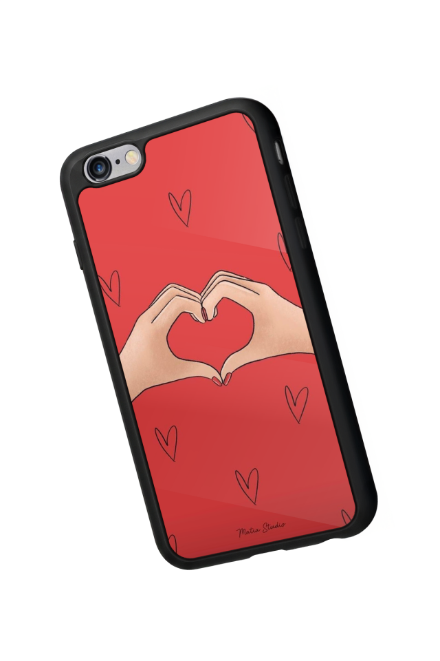 iPhone 6 Plus Uyumlu Kalp Love Tasarımlı Glossy Premium Kılıf