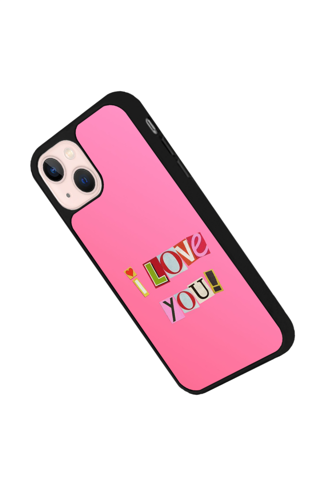 iPhone 13 Mini Uyumlu Kalp Love Tasarımlı Glossy Premium Kılıf