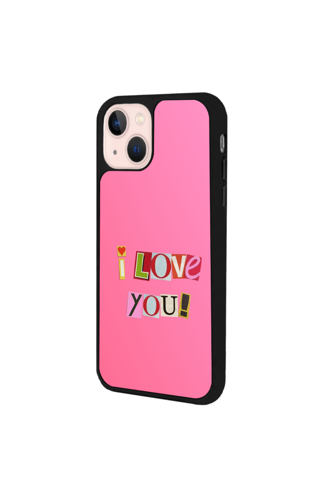 iPhone 13 Mini Uyumlu Kalp Love Tasarımlı Glossy Premium Kılıf
