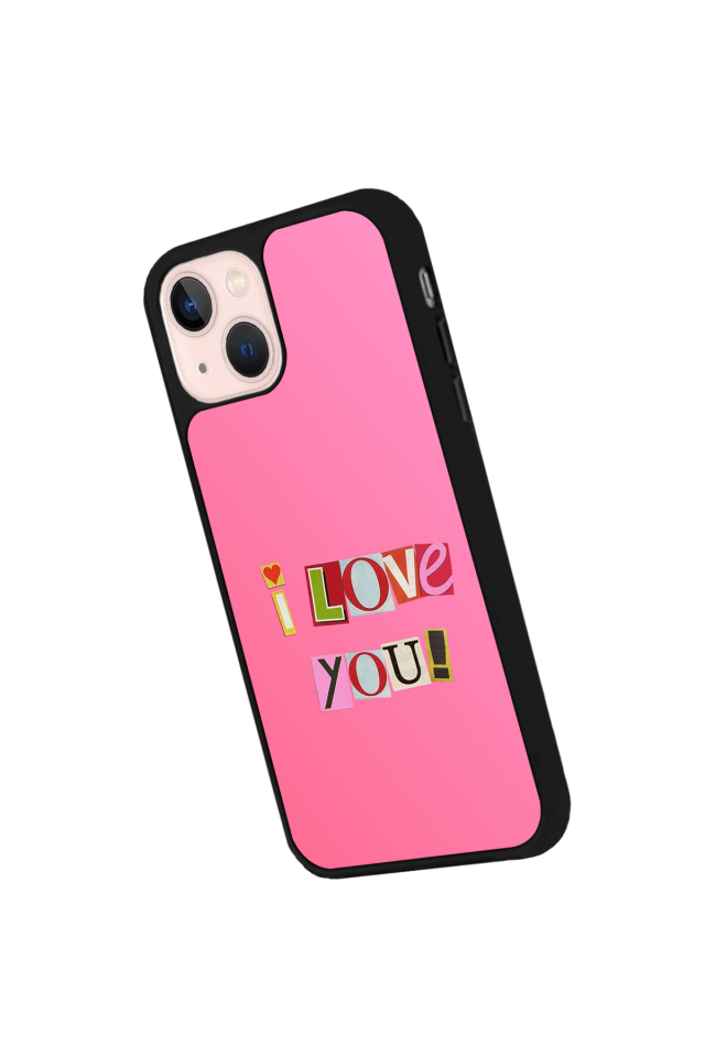 iPhone 13 Mini Uyumlu Kalp Love Tasarımlı Glossy Premium Kılıf