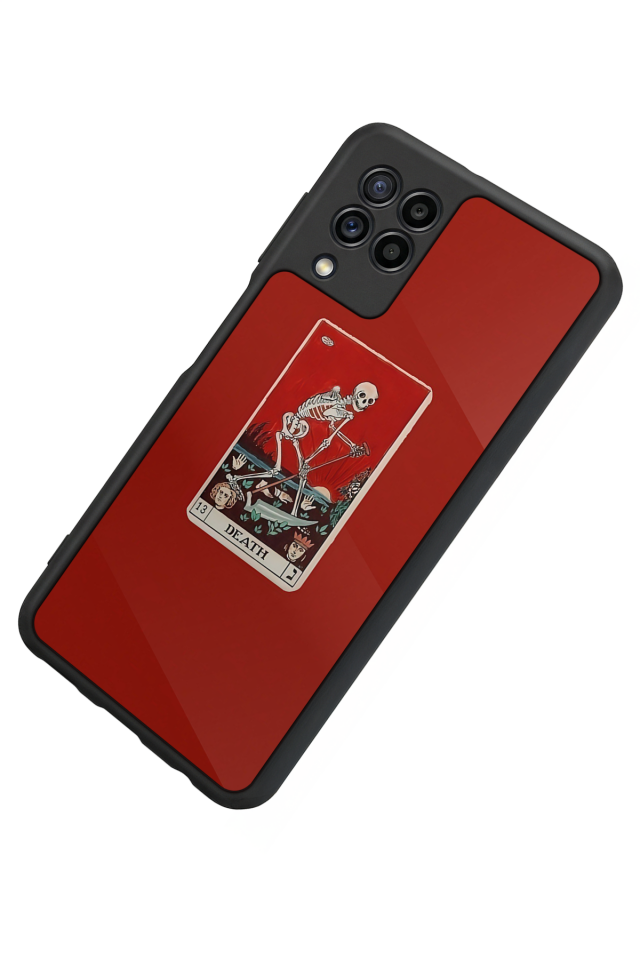 Samsung Galaxy M22 Uyumlu Kirmizi Tasarımlı Glossy Premium Kılıf