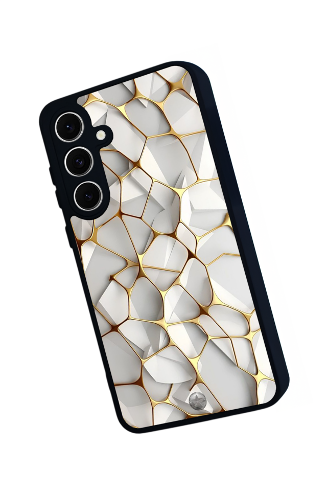 Samsung Galaxy S24 FE Uyumlu Mermer Marble Tasarımlı Glossy Premium Kılıf