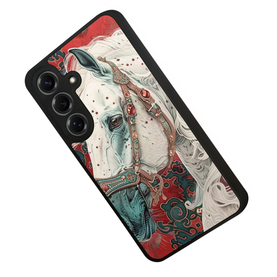 Samsung Galaxy S25 Uyumlu At Horse Tasarımlı Glossy Premium Kılıf