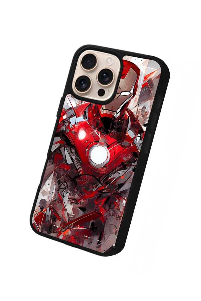 iPhone 15 Pro Uyumlu Iron Man ( Demir Adam ) Tasarımlı Glossy Premium Kılıf