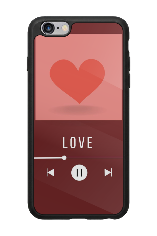 iPhone 6 Plus Uyumlu Kalp Love Tasarımlı Glossy Premium Kılıf