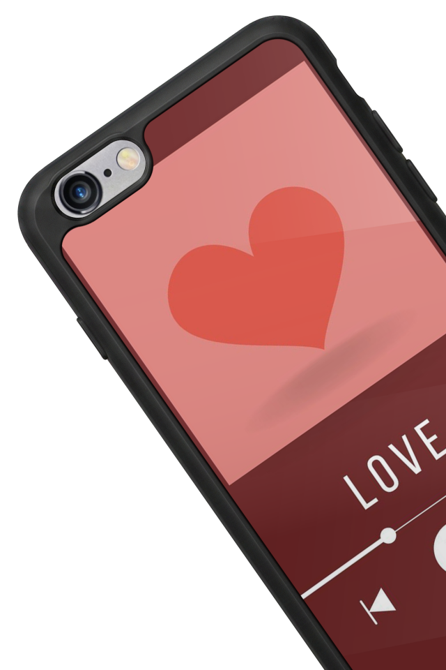 iPhone 6 Plus Uyumlu Kalp Love Tasarımlı Glossy Premium Kılıf