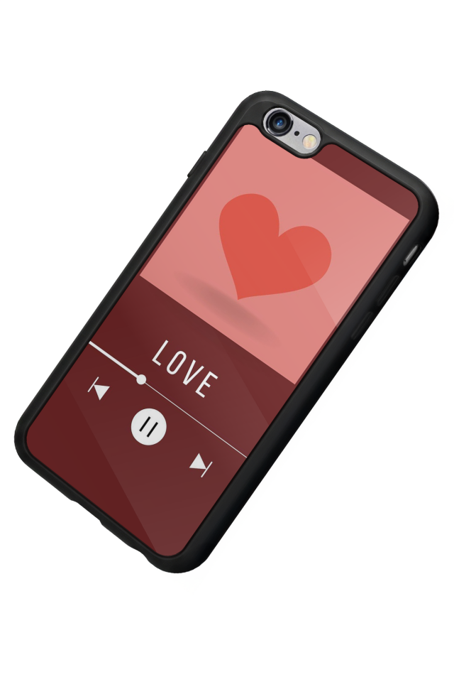 iPhone 6 Plus Uyumlu Kalp Love Tasarımlı Glossy Premium Kılıf