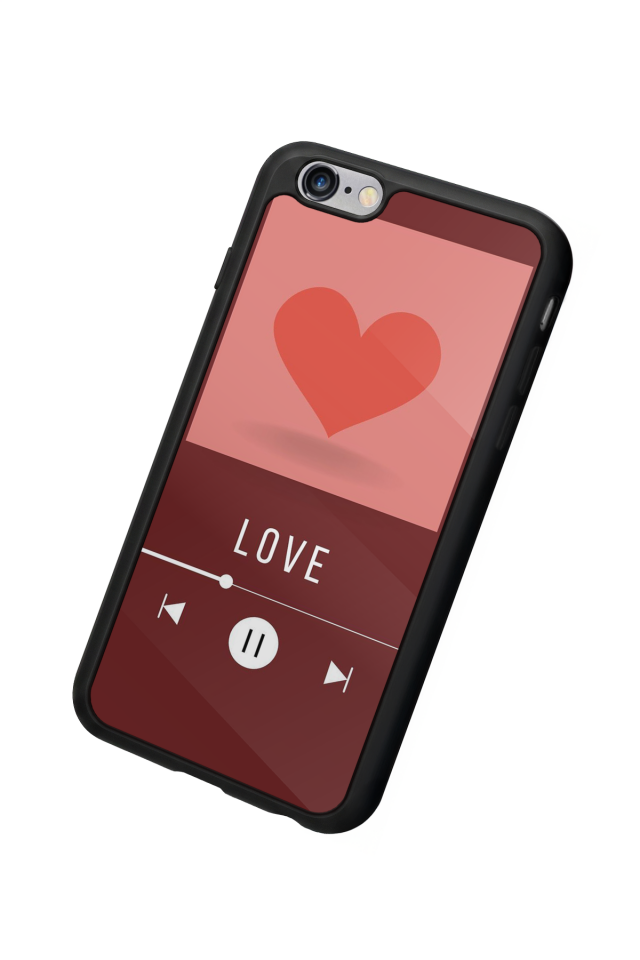 iPhone 6 Plus Uyumlu Kalp Love Tasarımlı Glossy Premium Kılıf
