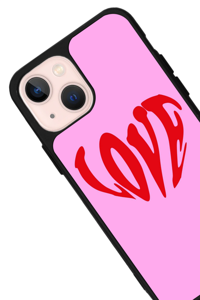 iPhone 13 Mini Uyumlu Kalp Love Tasarımlı Glossy Premium Kılıf