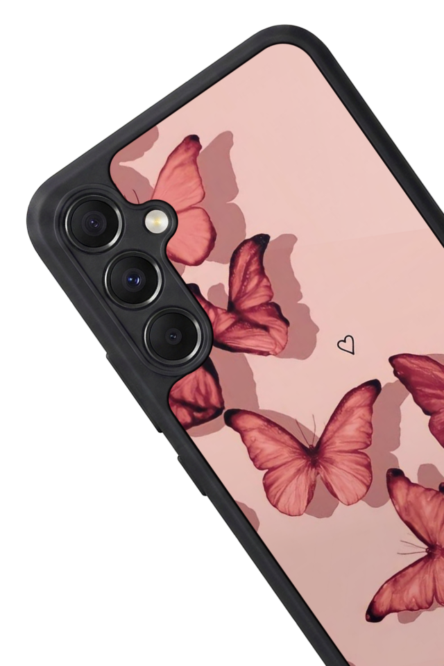 Samsung Galaxy M34 Uyumlu Kelebek Tasarımlı Glossy Premium Kılıf