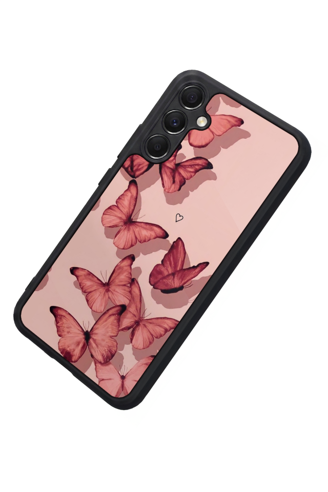 Samsung Galaxy M34 Uyumlu Kelebek Tasarımlı Glossy Premium Kılıf