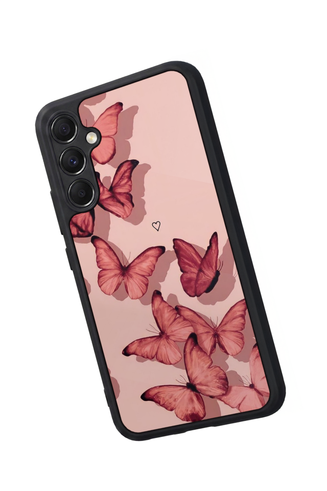 Samsung Galaxy M34 Uyumlu Kelebek Tasarımlı Glossy Premium Kılıf