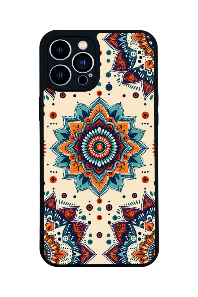 iPhone 12 Pro Max Uyumlu Mandaal Tasarımlı Glossy Premium Kılıf