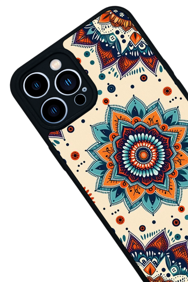 iPhone 12 Pro Max Uyumlu Mandaal Tasarımlı Glossy Premium Kılıf