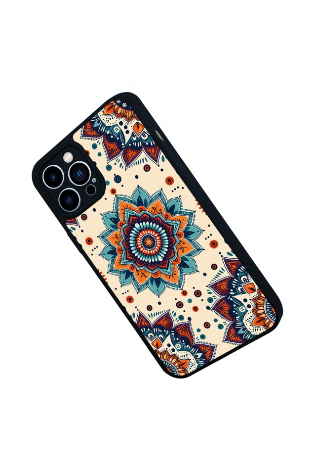 iPhone 12 Pro Max Uyumlu Mandaal Tasarımlı Glossy Premium Kılıf