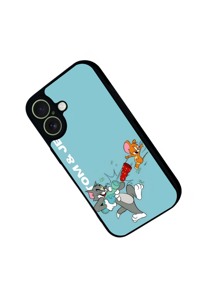 iPhone 17 Uyumlu Tom And Jerry Tasarımlı Glossy Premium Kılıf