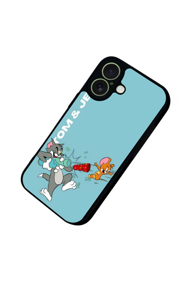 iPhone 17 Uyumlu Tom And Jerry Tasarımlı Glossy Premium Kılıf