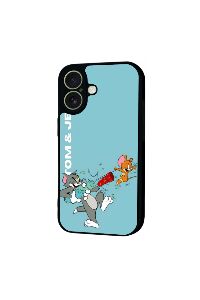 iPhone 17 Uyumlu Tom And Jerry Tasarımlı Glossy Premium Kılıf
