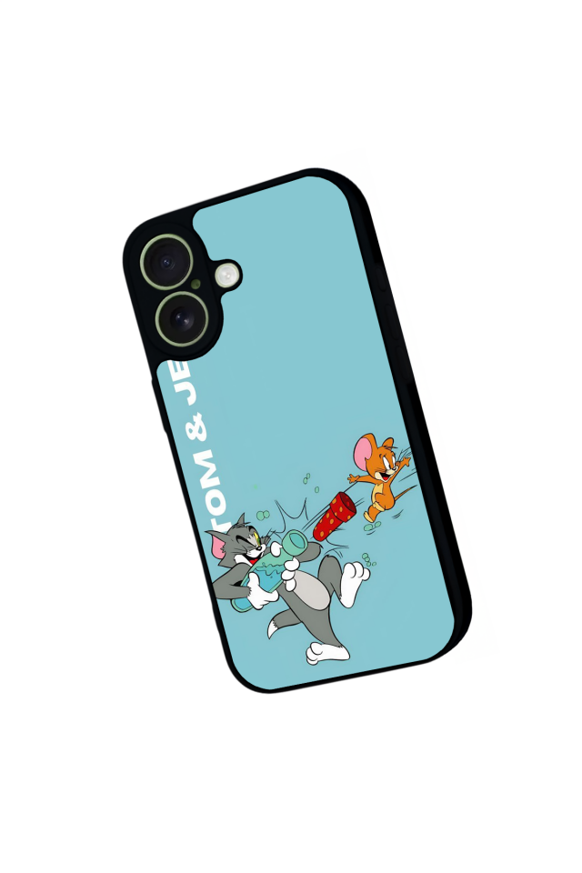iPhone 17 Uyumlu Tom And Jerry Tasarımlı Glossy Premium Kılıf