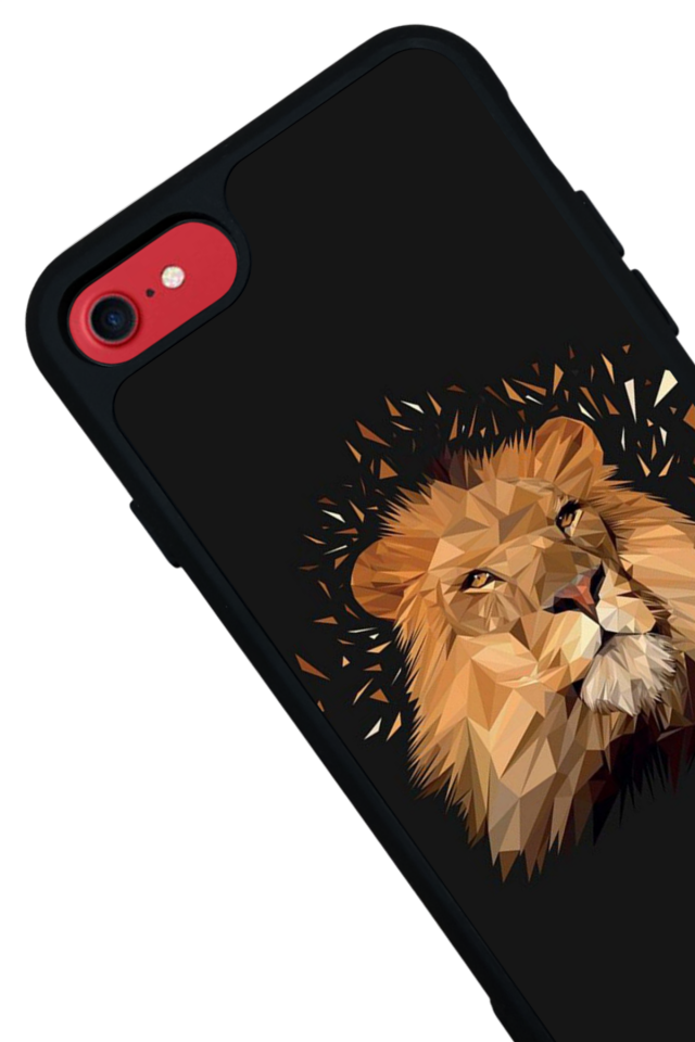 iPhone SE Uyumlu Aslan Tasarımlı Glossy Premium Kılıf