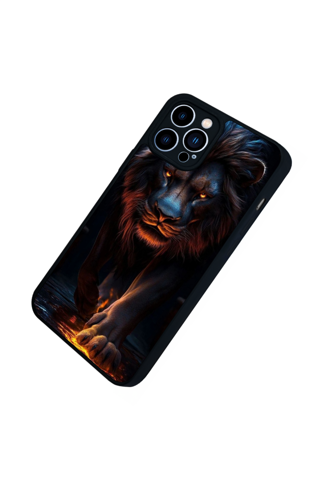 iPhone 13 Pro Max Uyumlu Aslan Tasarımlı Glossy Premium Kılıf