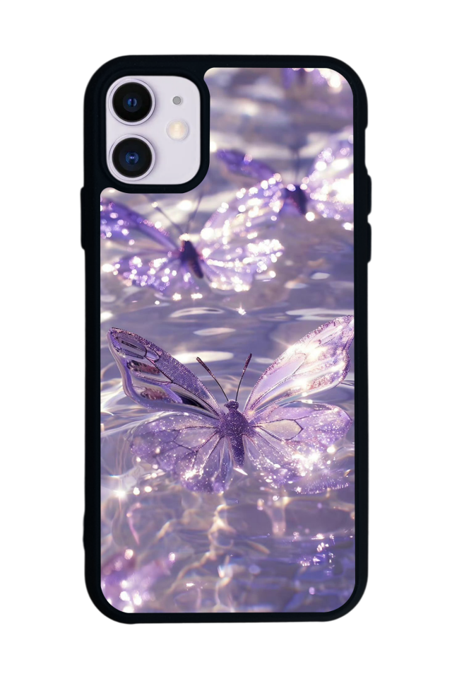 iPhone 11 Uyumlu Kelebek Tasarımlı Glossy Premium Kılıf
