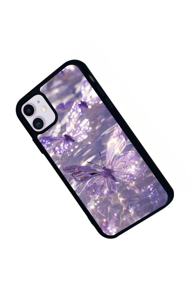 iPhone 11 Uyumlu Kelebek Tasarımlı Glossy Premium Kılıf