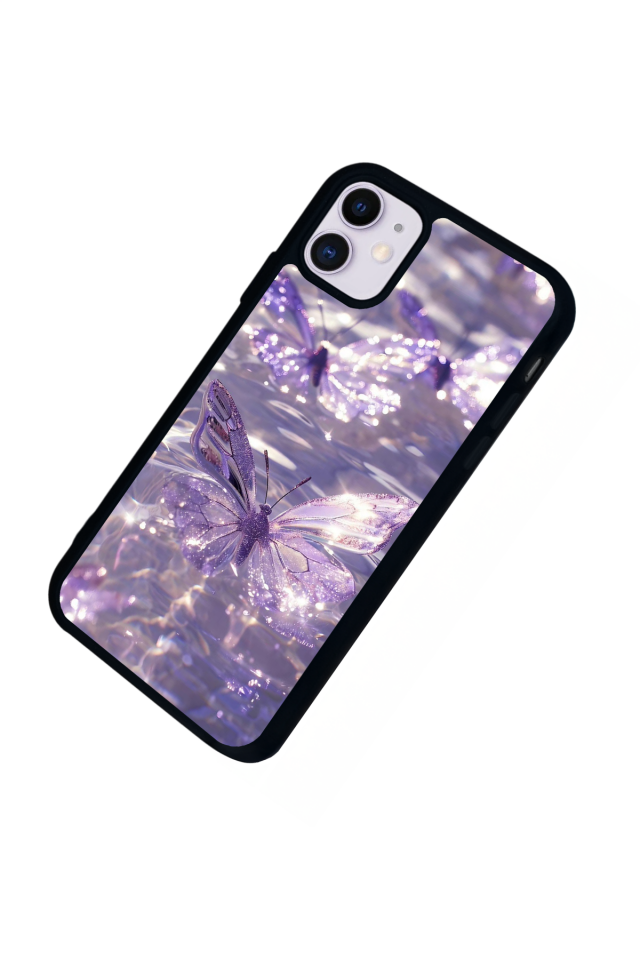 iPhone 11 Uyumlu Kelebek Tasarımlı Glossy Premium Kılıf
