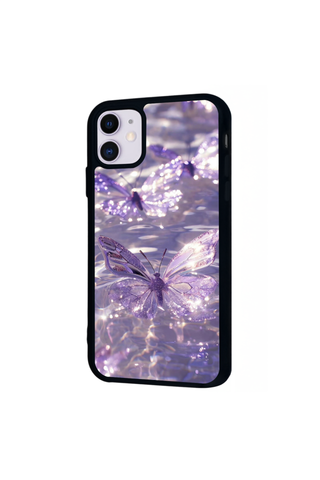 iPhone 11 Uyumlu Kelebek Tasarımlı Glossy Premium Kılıf