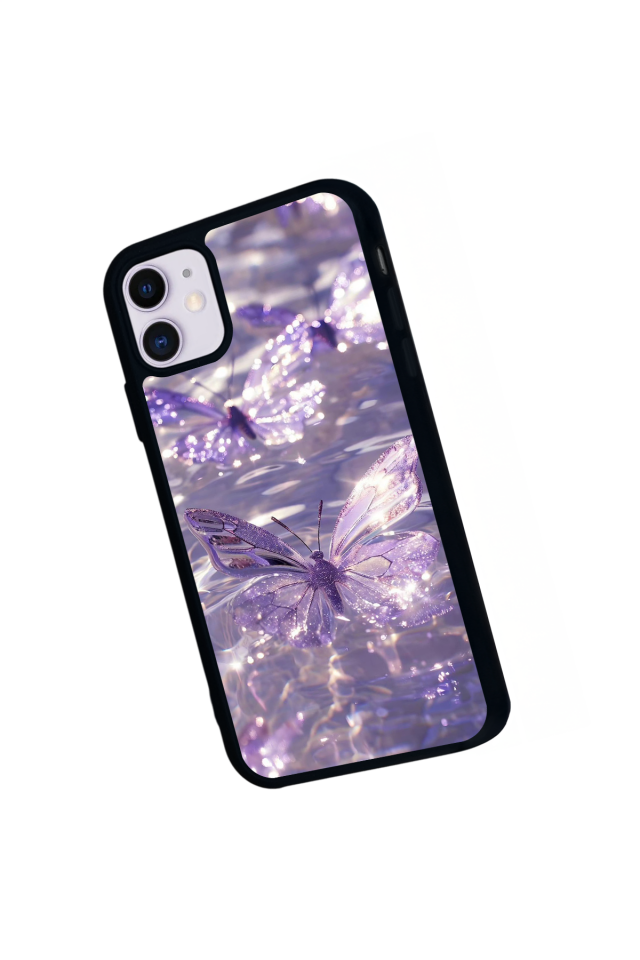iPhone 11 Uyumlu Kelebek Tasarımlı Glossy Premium Kılıf