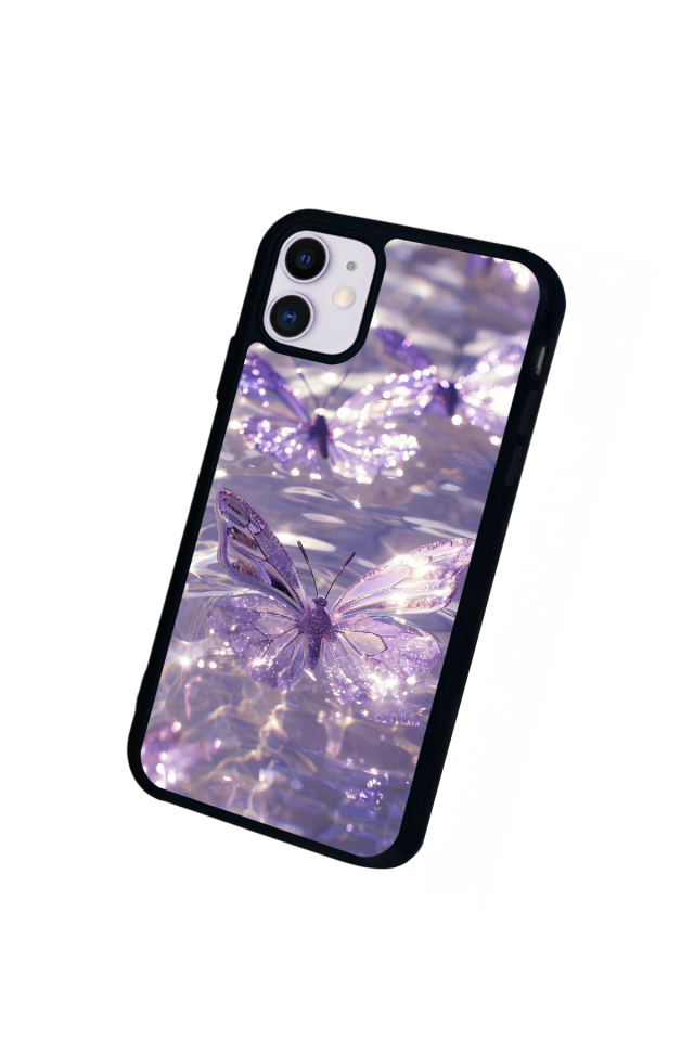iPhone 11 Uyumlu Kelebek Tasarımlı Glossy Premium Kılıf