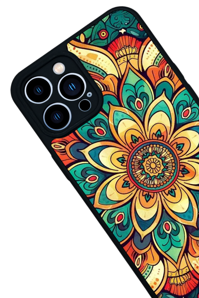 iPhone 12 Pro Max Uyumlu Mandala Tasarımlı Glossy Premium Kılıf