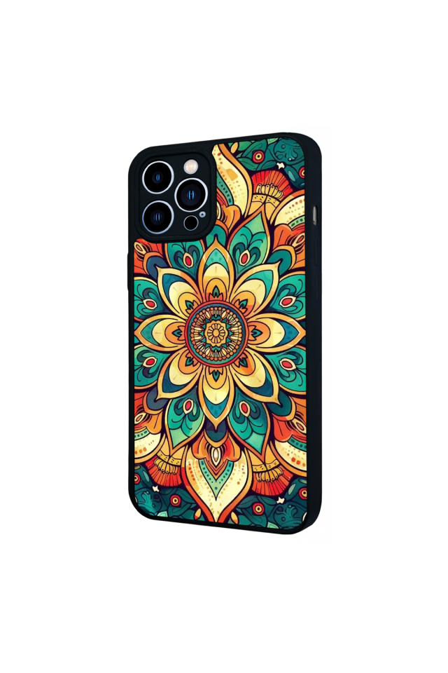 iPhone 12 Pro Max Uyumlu Mandala Tasarımlı Glossy Premium Kılıf