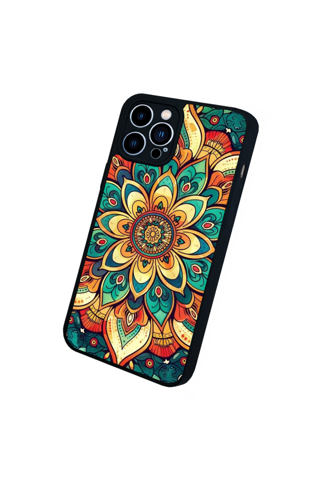 iPhone 12 Pro Max Uyumlu Mandala Tasarımlı Glossy Premium Kılıf