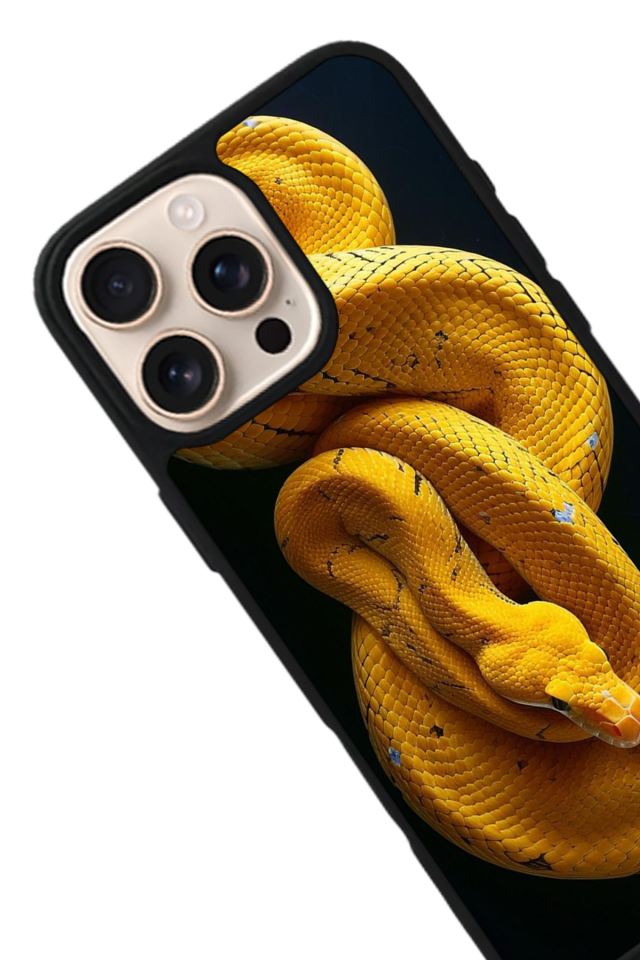 iPhone 15 Pro Uyumlu Yılan Tasarımlı Glossy Premium Kılıf
