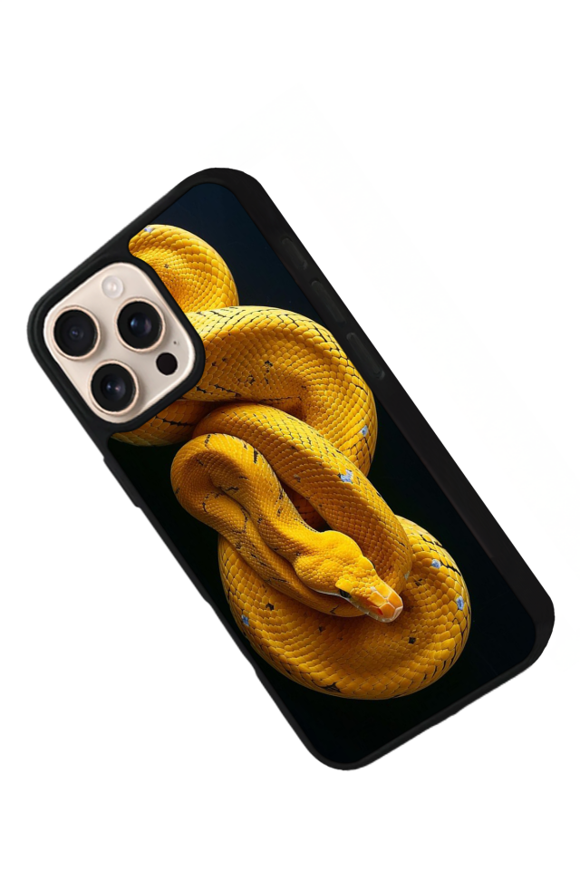 iPhone 15 Pro Uyumlu Yılan Tasarımlı Glossy Premium Kılıf